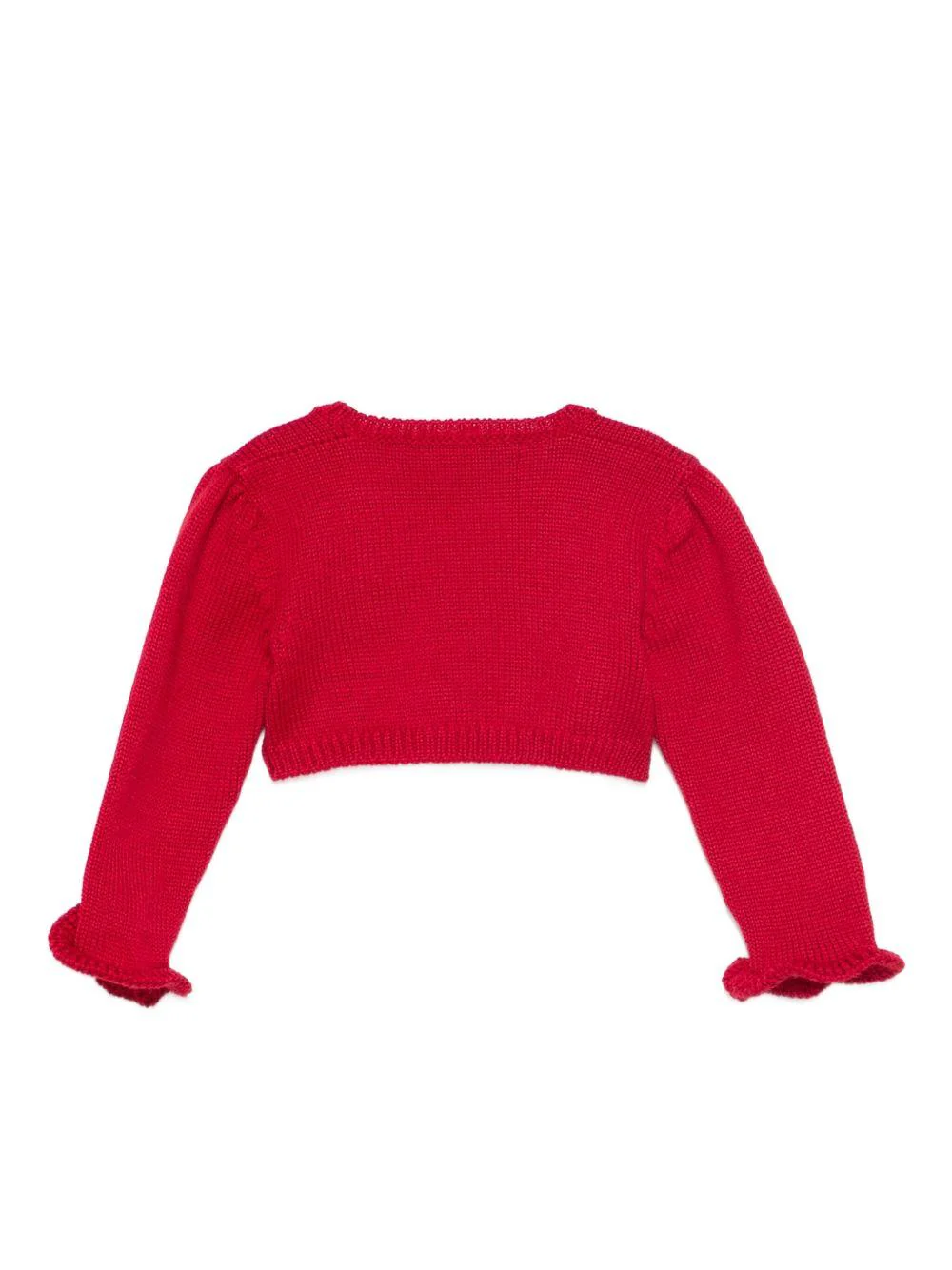 Cardigan per neonata La Stupenderia rosso con volant - Image 2