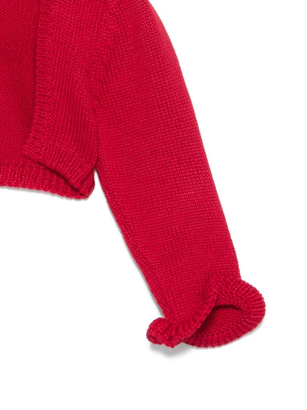 Cardigan per neonata La Stupenderia rosso con volant - Image 3