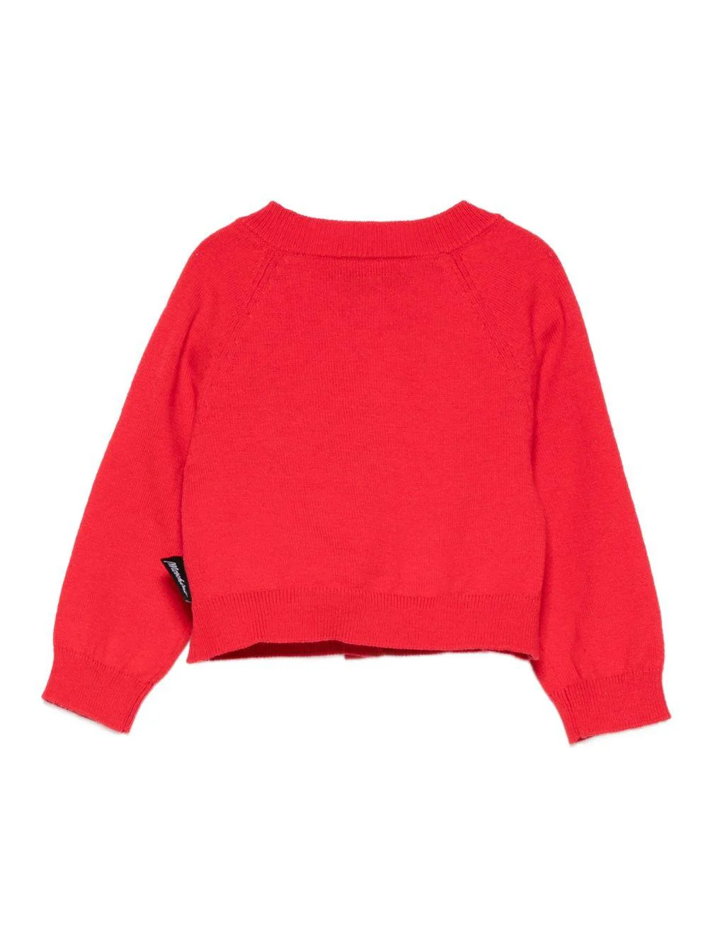 Cardigan per neonata Moschino Kids rosso con applicazione Teddy Bear - Image 3