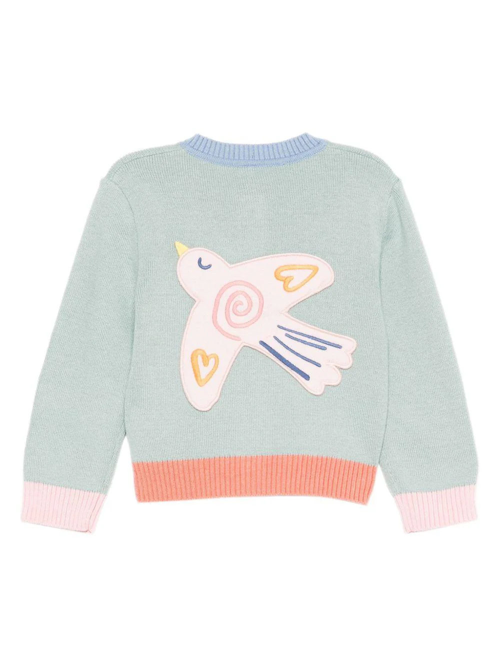 Cardigan per neonata Stella McCartney Kids verde con applicazione - Image 3