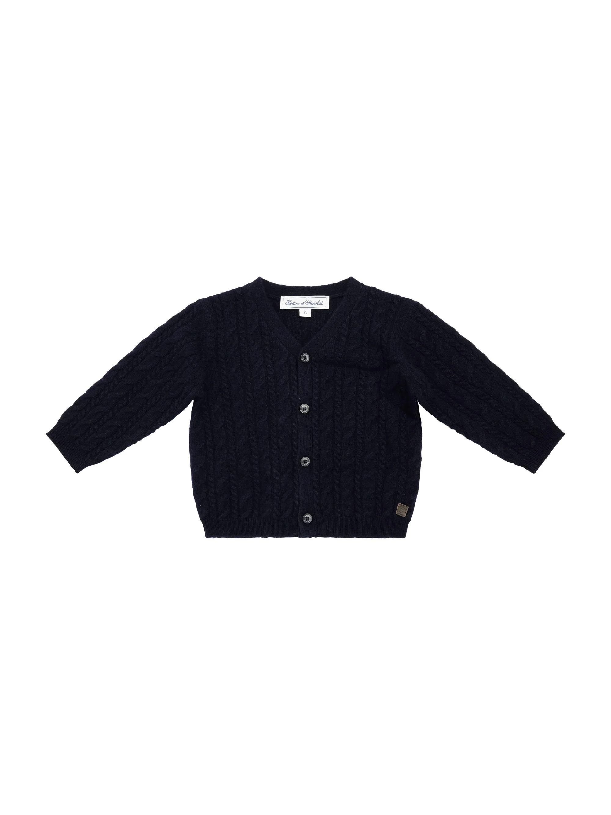 Cardigan per neonata Tartine Et Chocolate blu con chiusura frontale con bottoni