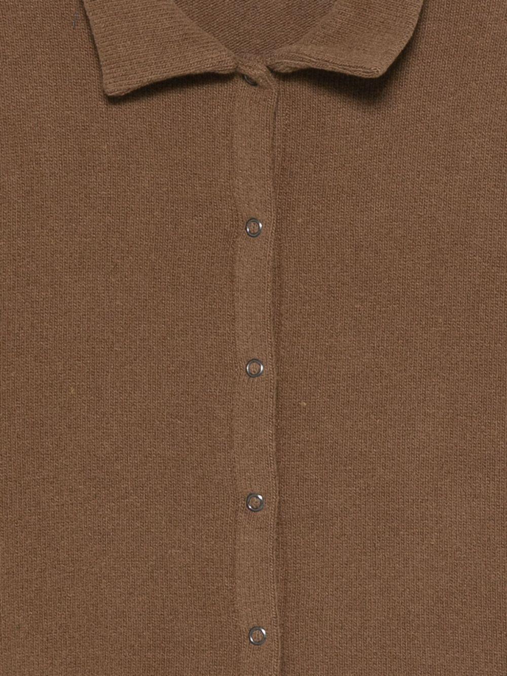 Cardigan per neonato Album Di Famiglia Kids marrone con colletto classico - Image 2