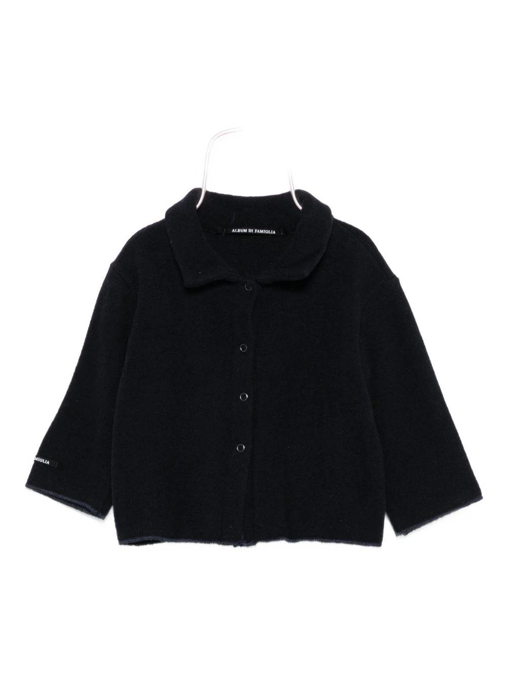 Cardigan per neonato Album di Famiglia Kids nero con colletto alla Peter Pan