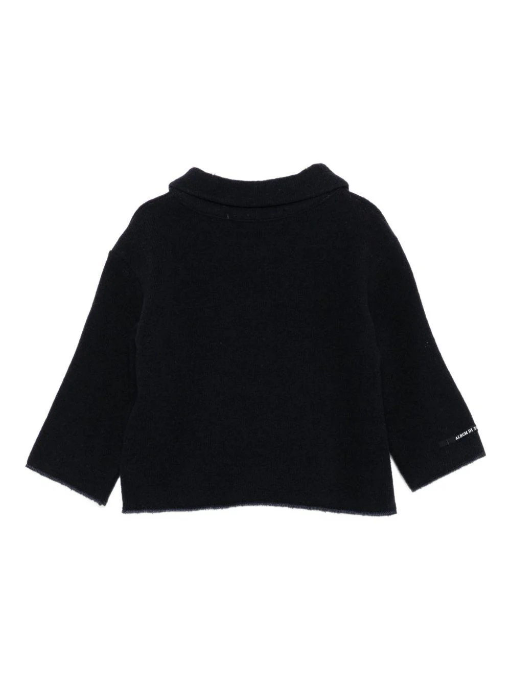 Cardigan per neonato Album di Famiglia Kids nero con colletto alla Peter Pan - Image 2