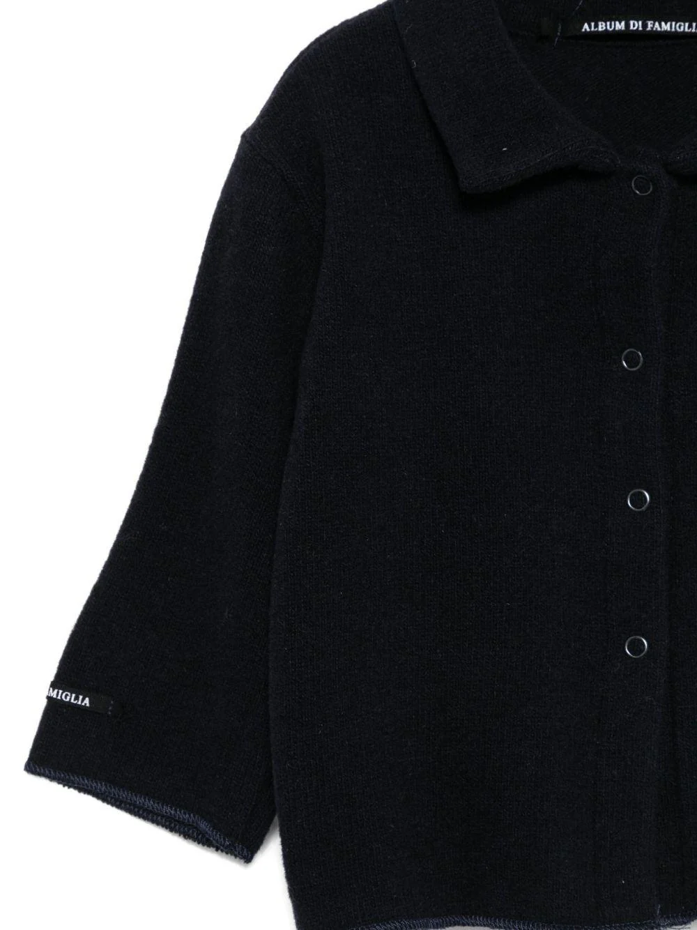 Cardigan per neonato Album di Famiglia Kids nero con colletto alla Peter Pan - Image 3