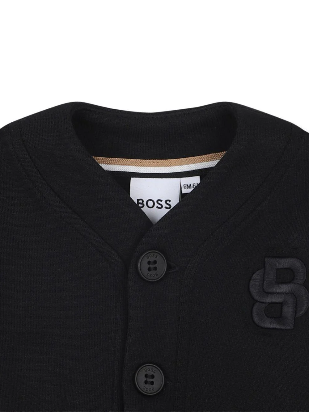 Cardigan per neonato BOSS Kidswear nero con bottoni - Image 3
