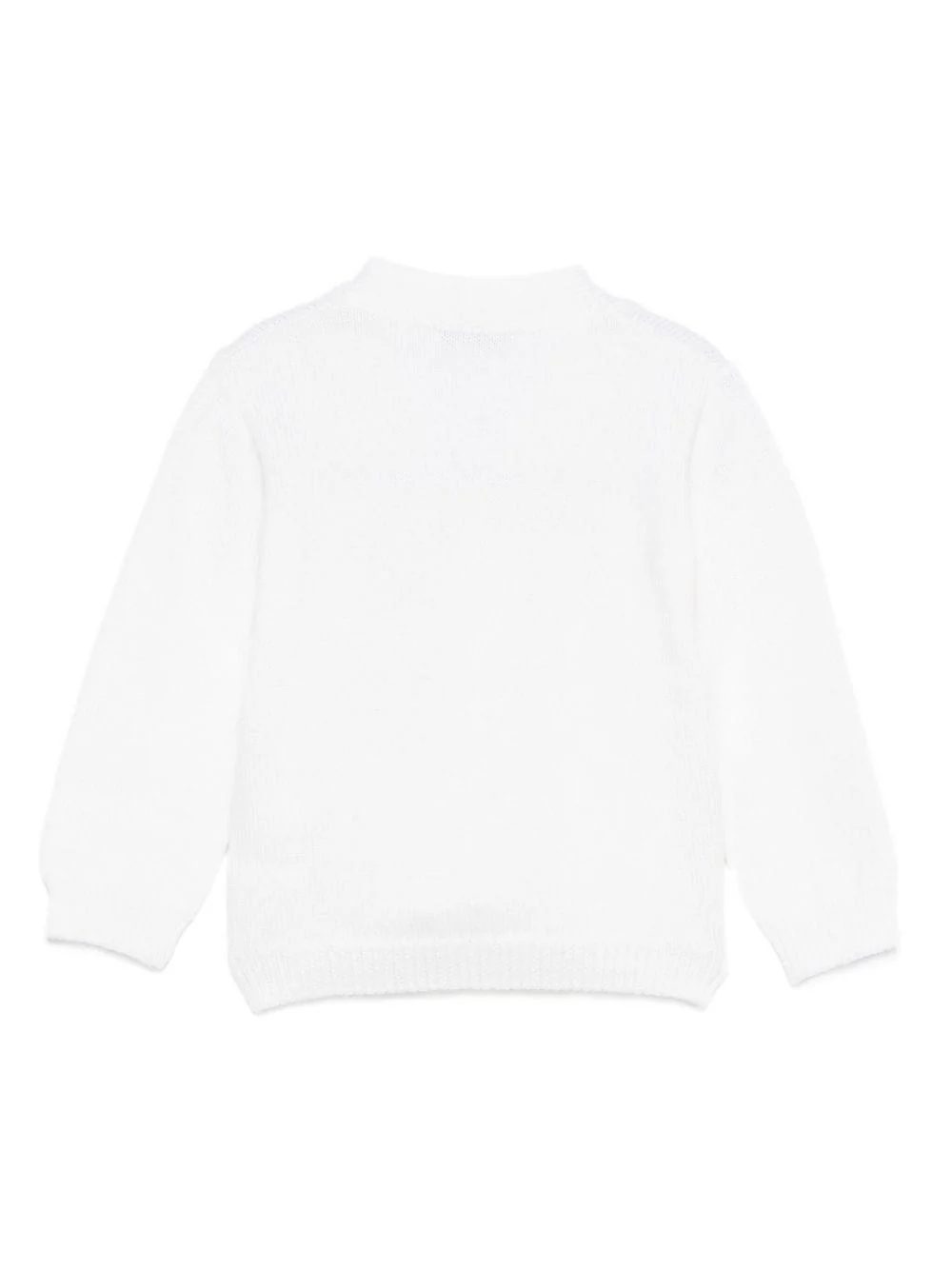 Cardigan per neonato Jesurum Baby bianco con due tasche applicate sul davanti - Image 3