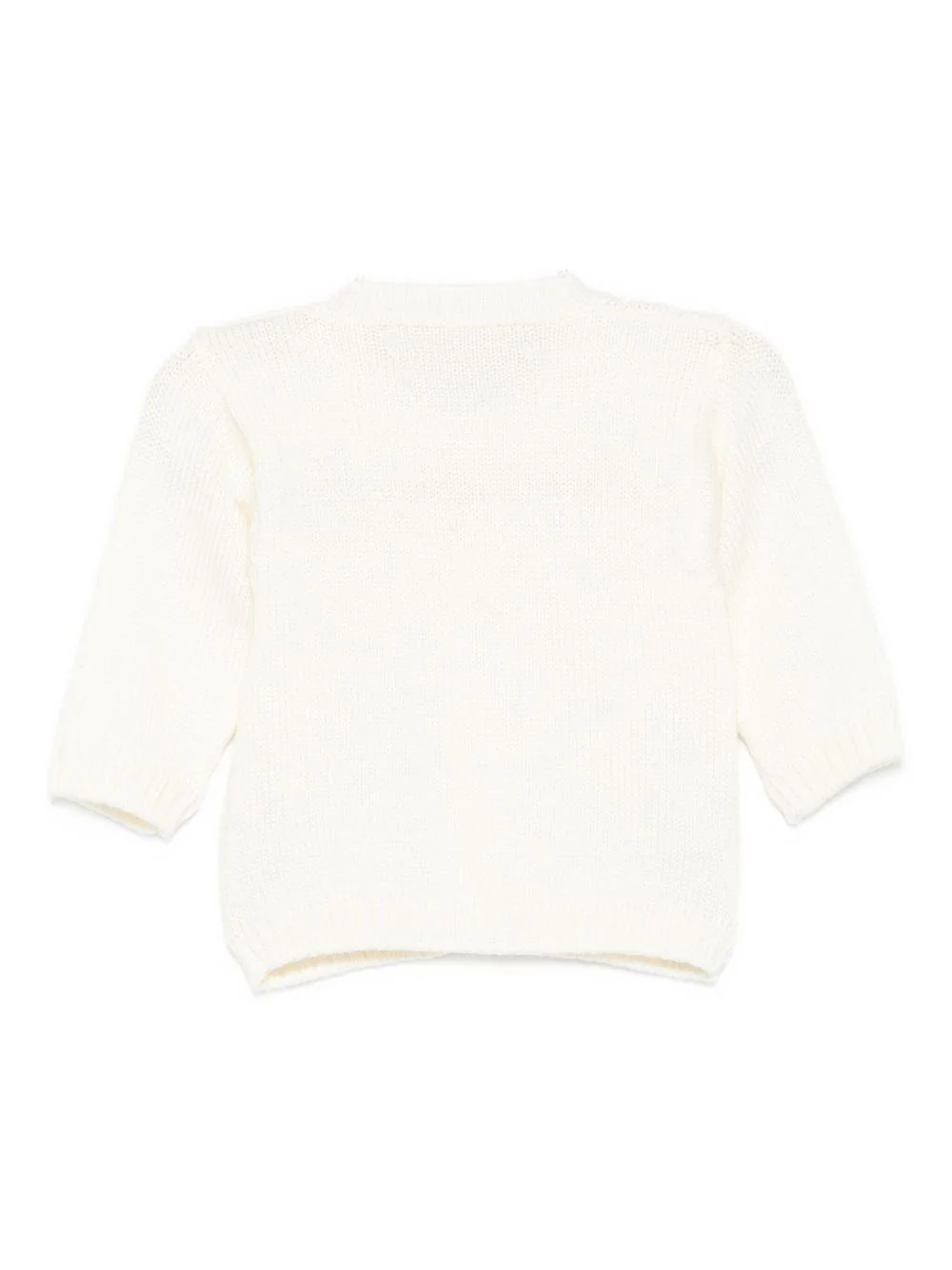 Cardigan per neonato La Stupenderia bianco con trama a coste - Image 2