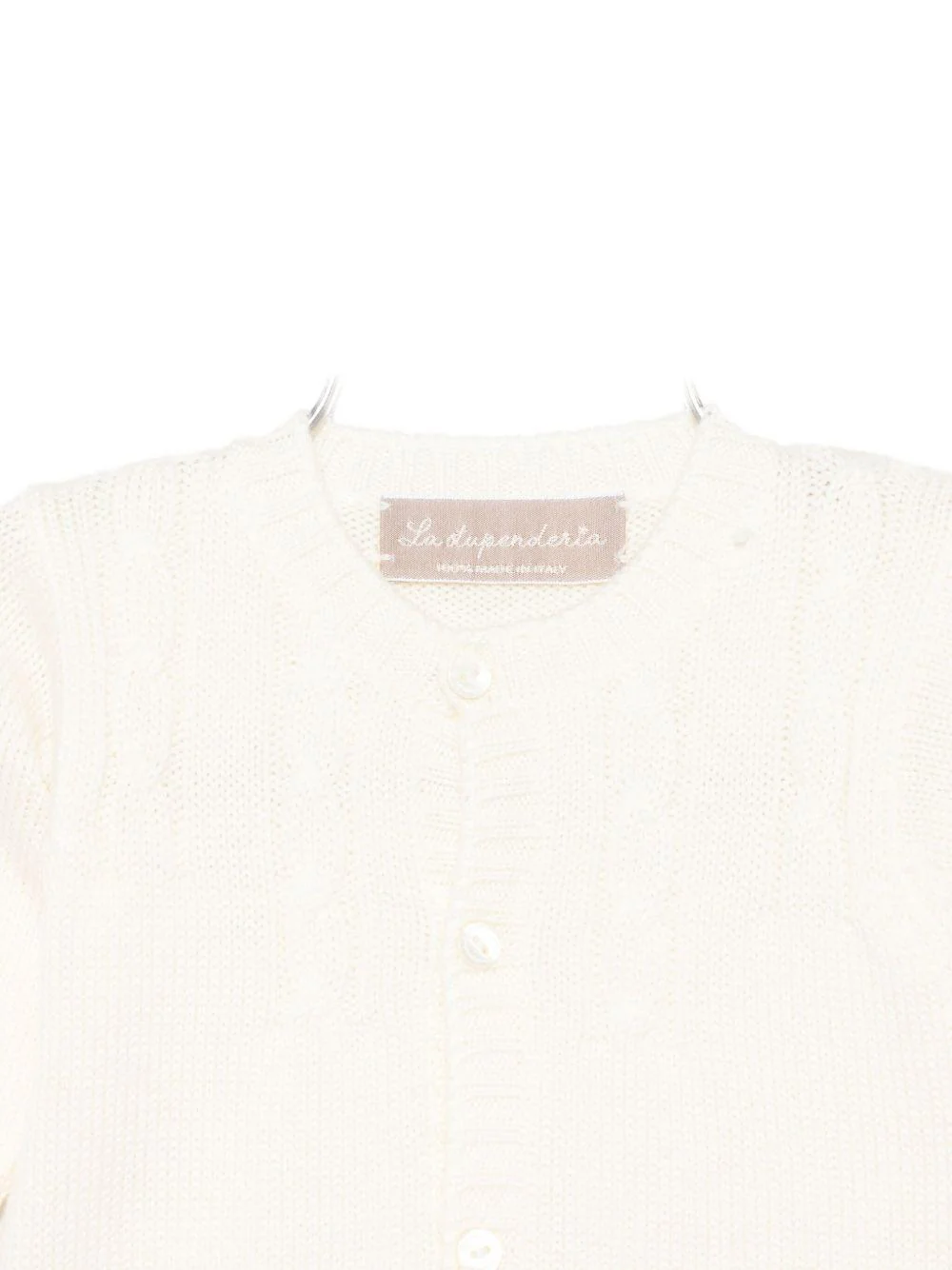 Cardigan per neonato La Stupenderia bianco con trama a coste - Image 3