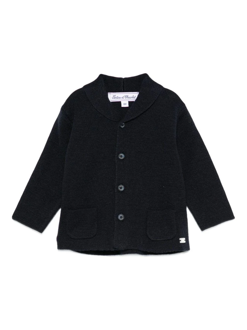 Cardigan per neonato Tartine Et Chocolate blu con tasche laterali applicate