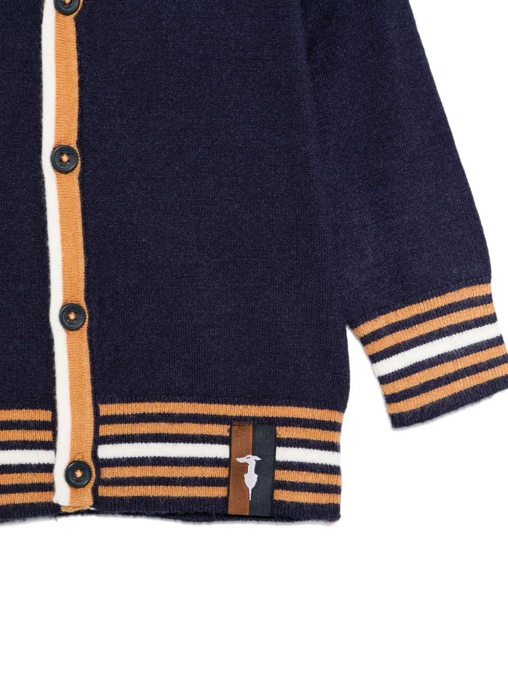 Cardigan per neonato TRUSSARDI JUNIOR blu con dettaglio a righe - Image 2