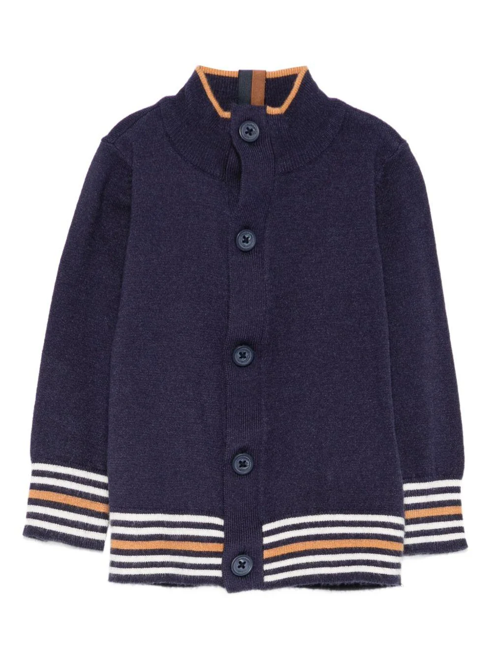 Cardigan per neonato TRUSSARDI JUNIOR blu con polsini a righe