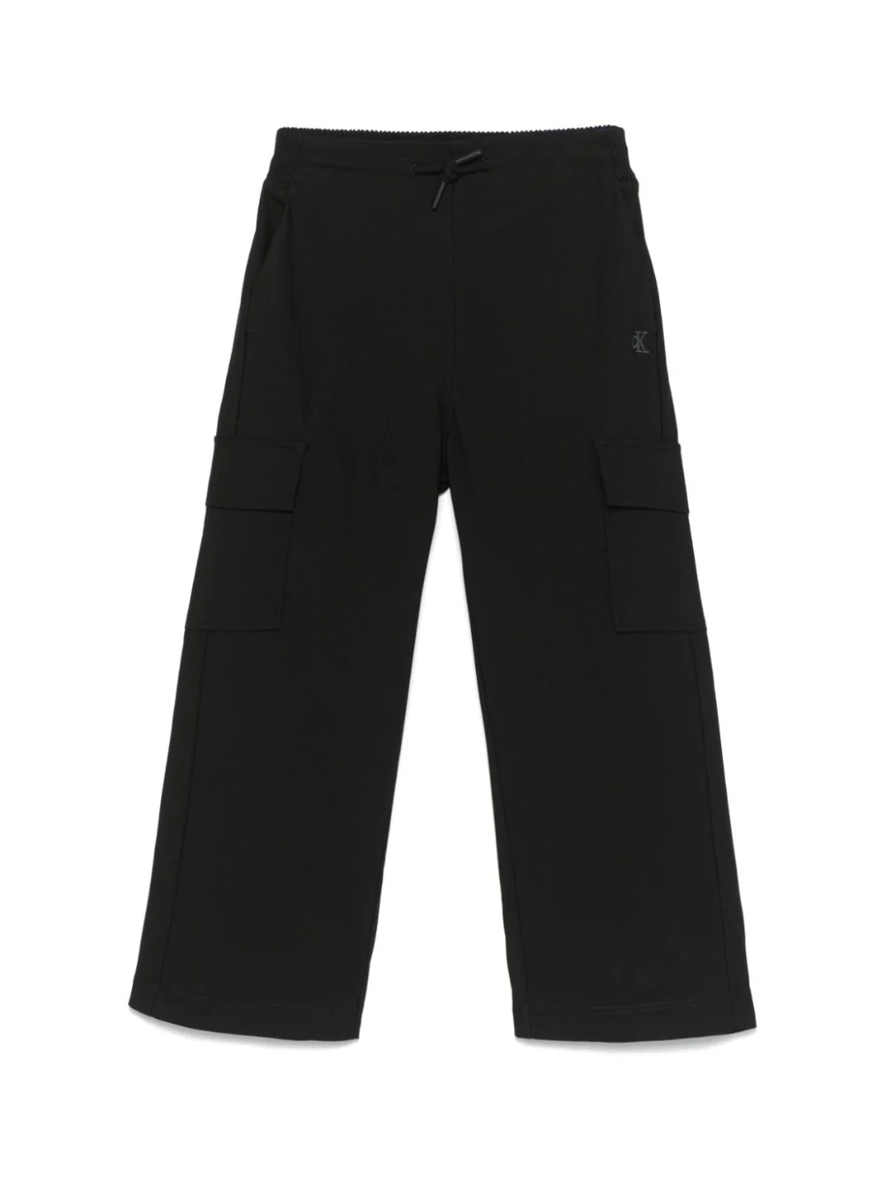 Cargo con monogramma per bambino Calvin Klein Kids nero con vita con coulisse