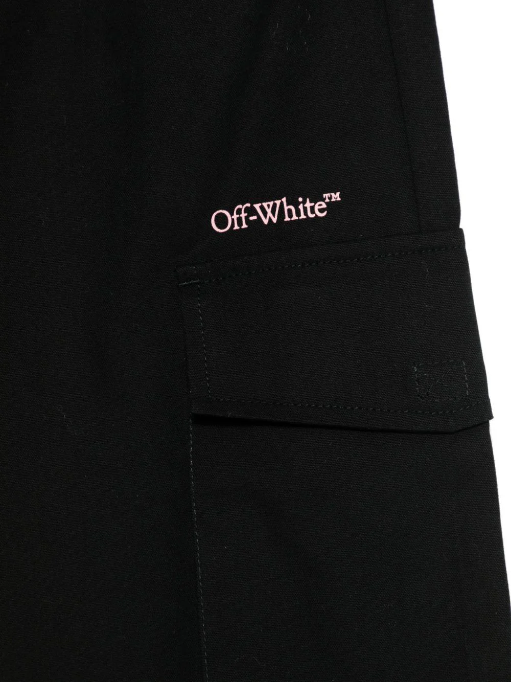 Cargo con stampa per bambina Off-White Kids nero con vita elasticizzata - Image 2