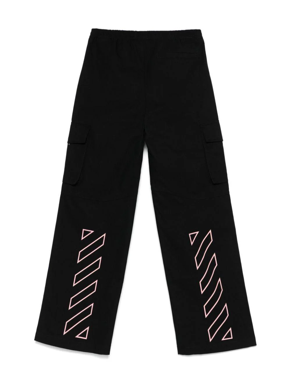 Cargo con stampa per bambina Off-White Kids nero con vita elasticizzata - Image 3