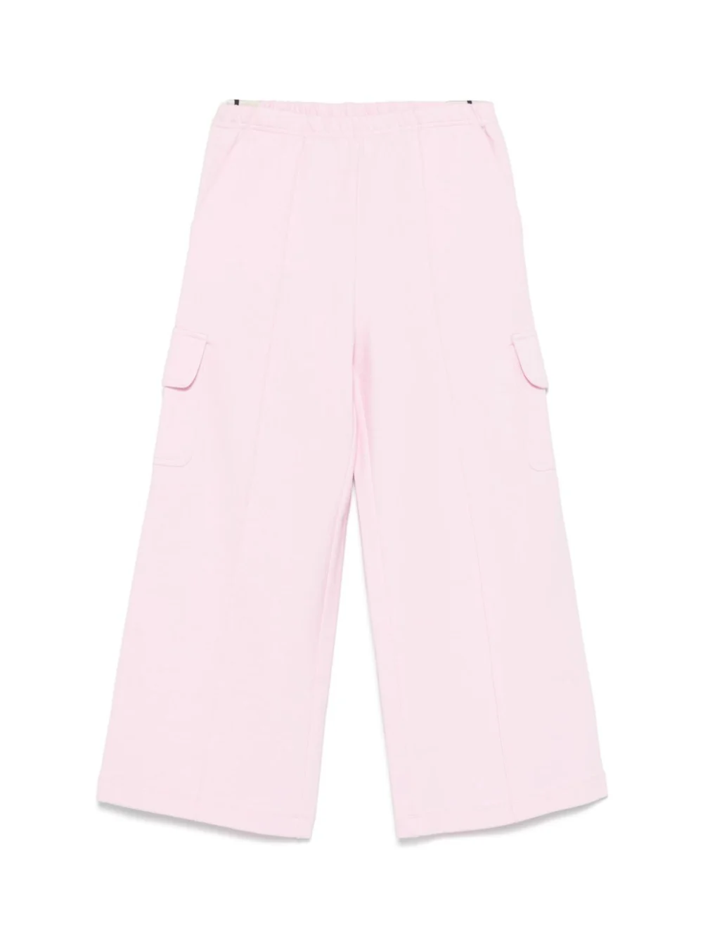 Cargo con tasche laterali per bambina Palm Angels Kids rosa con dettaglio laterale a righe