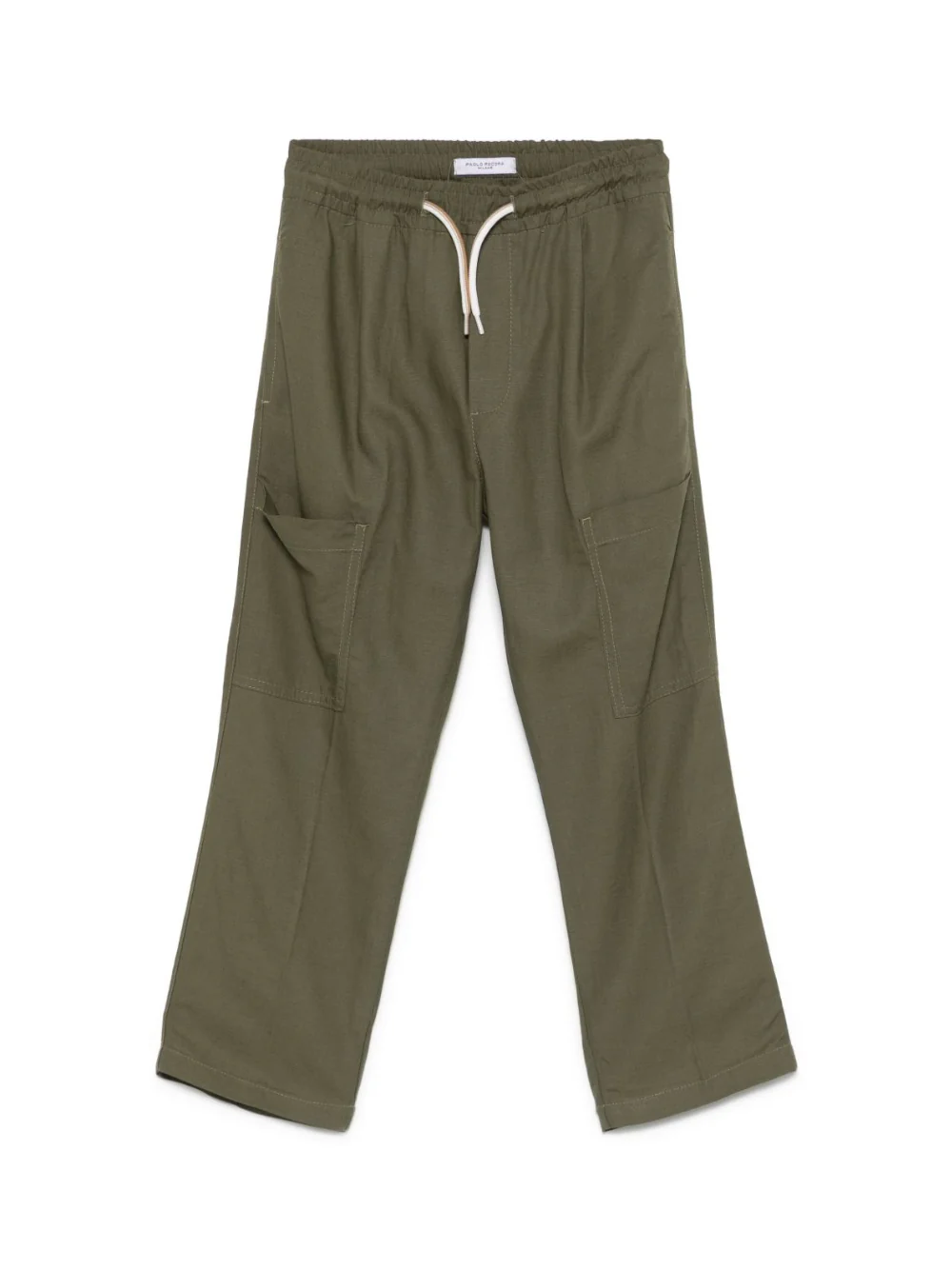 Cargo in cotone per bambino Paolo Pecora Kids verde con coulisse