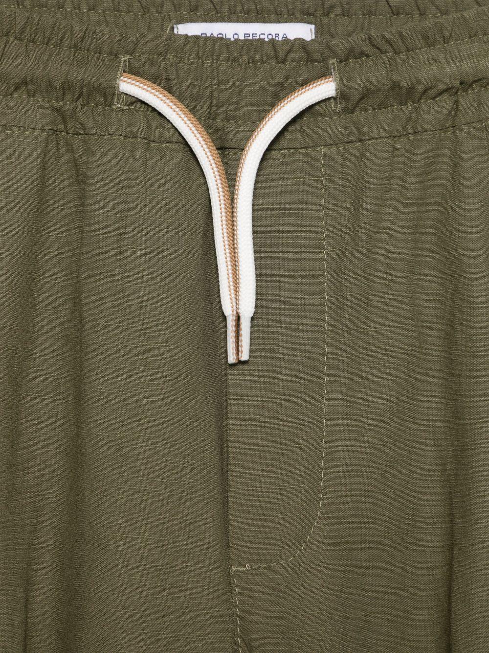 Cargo in cotone per bambino Paolo Pecora Kids verde con coulisse - Image 2