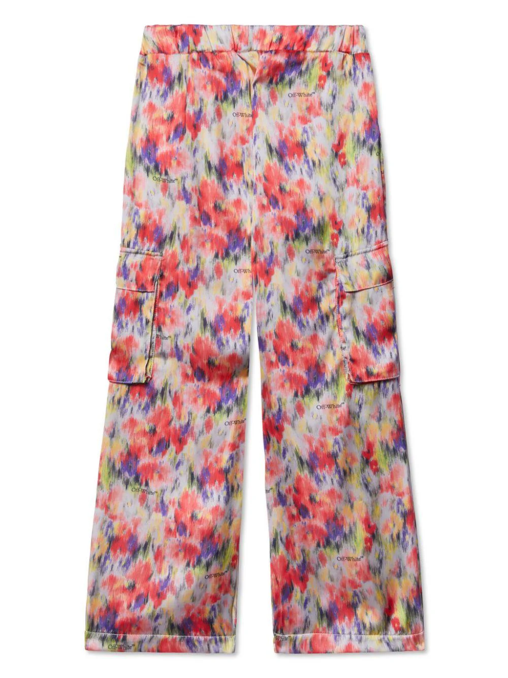 Cargo per bambina Off-White Kids multicolore in crepe de chine con stampa all-over - Image 2