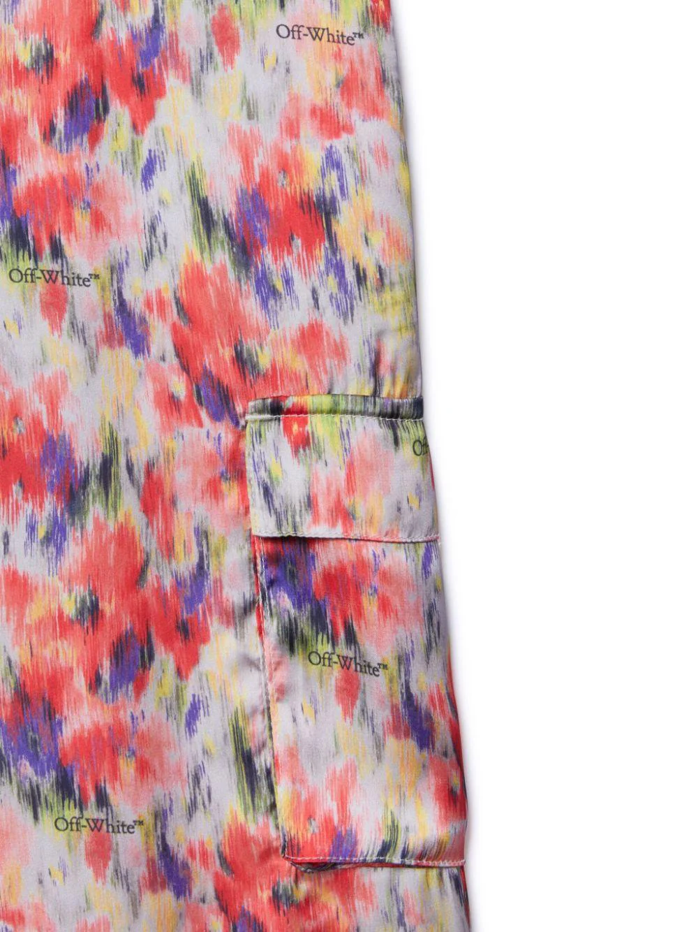 Cargo per bambina Off-White Kids multicolore in crepe de chine con stampa all-over - Image 3