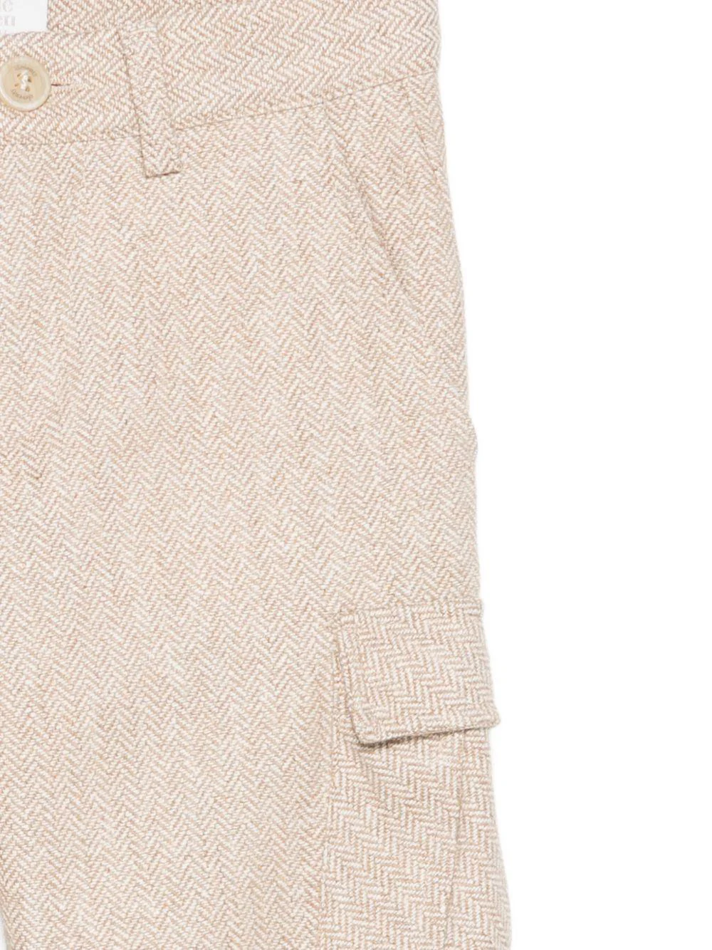 Cargo per bambino Eleventy Kids beige con motivo pied-de-poule - Image 2