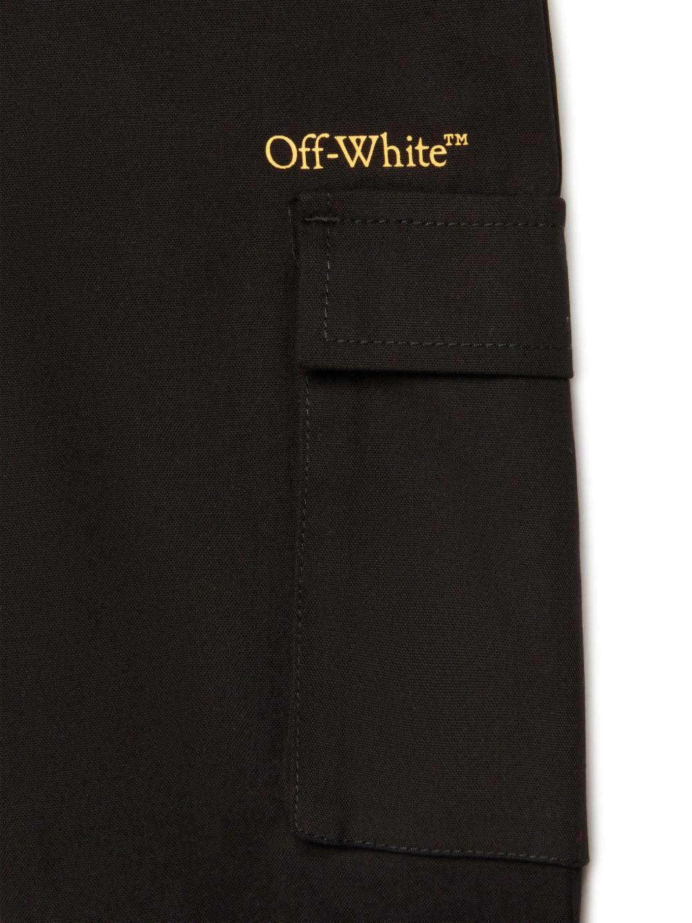 Cargo per bambino Off-White Kids Bookish marrone con due tasche con patta - Image 3