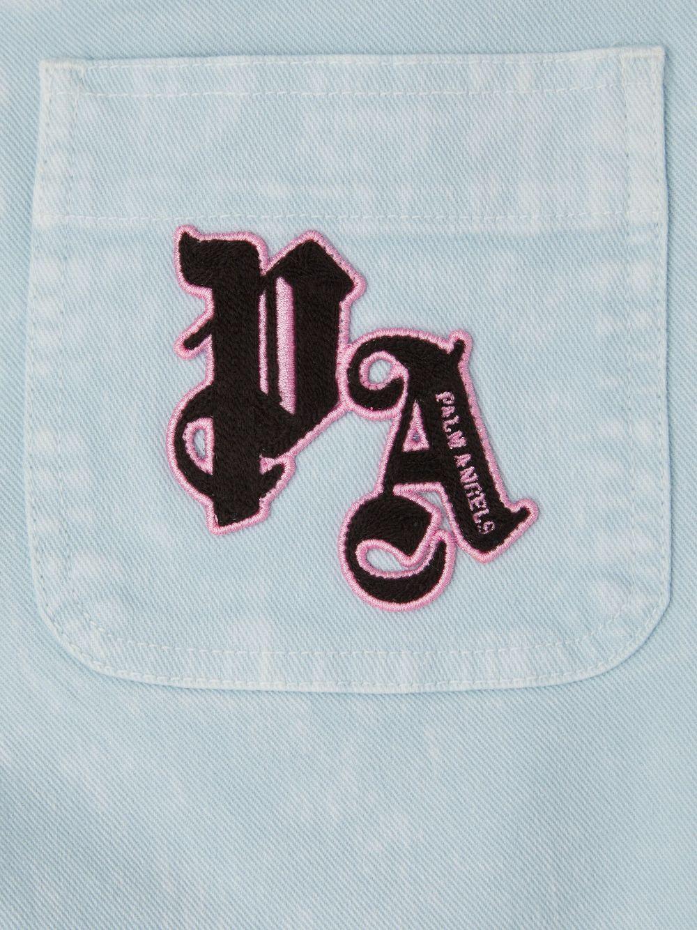 Cargo per bambino Palm Angels Kids azzurro con stampa - Image 3