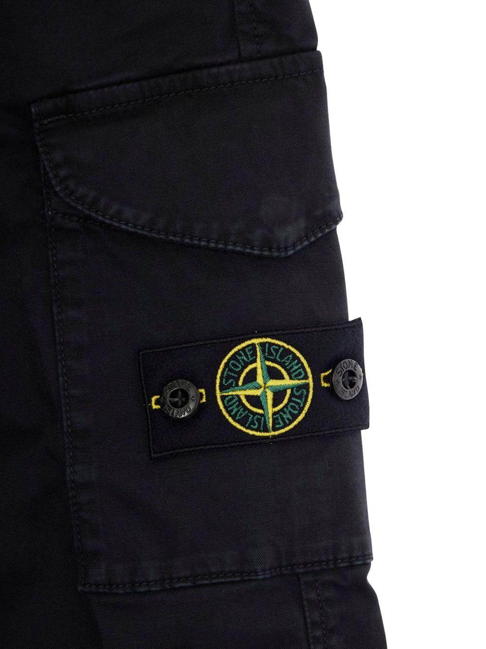 Cargo per bambino Stone Island Junior nero con tasche - Image 2