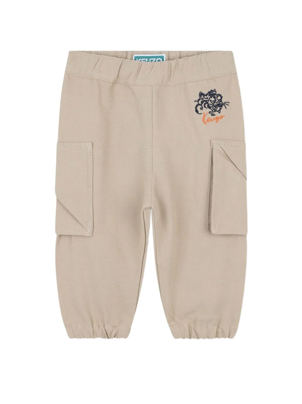 Cargo per neonato Kenzo Kids beige con logo ricamato