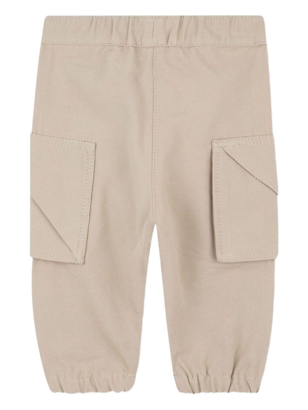Cargo per neonato Kenzo Kids beige con logo ricamato - Image 2