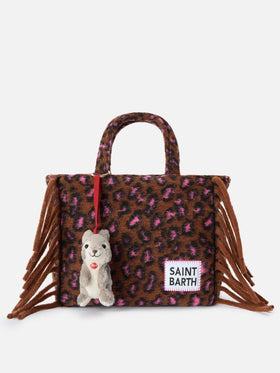 Charm con mini scoiattolo peluche per bambini MC2 ST. Barth Kids beige con dettaglio laccio rosso - Image 2