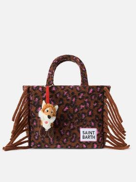 Charm con mini volpe peluche per bambini MC2 ST. Barth Kids arancione con laccio rosso - Image 2