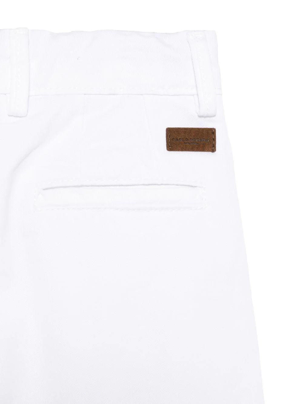 Chino dritti per bambino Paolo Pecora Kids bianco con due tasche posteriori a filetto - Image 3