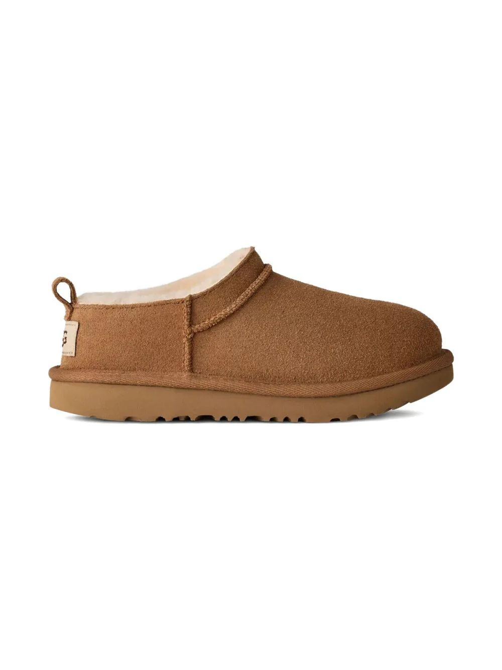 Ciabatte Classic Micro per bambina UGG Kids marroni con caratteristica applicazione con logo - Image 3
