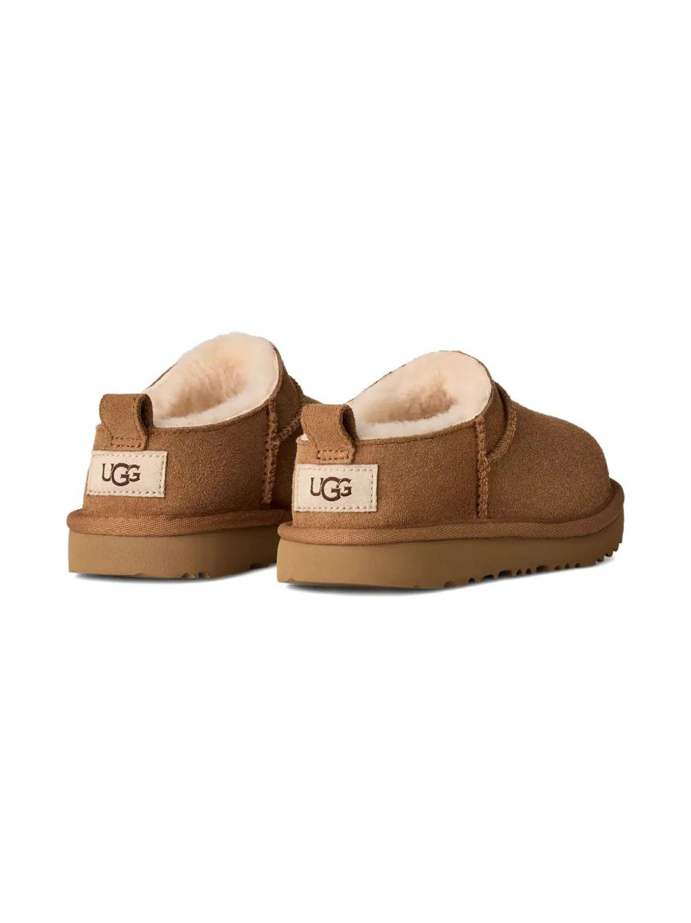 Ciabatte Classic Micro per bambina UGG Kids marroni con caratteristica applicazione con logo - Image 4