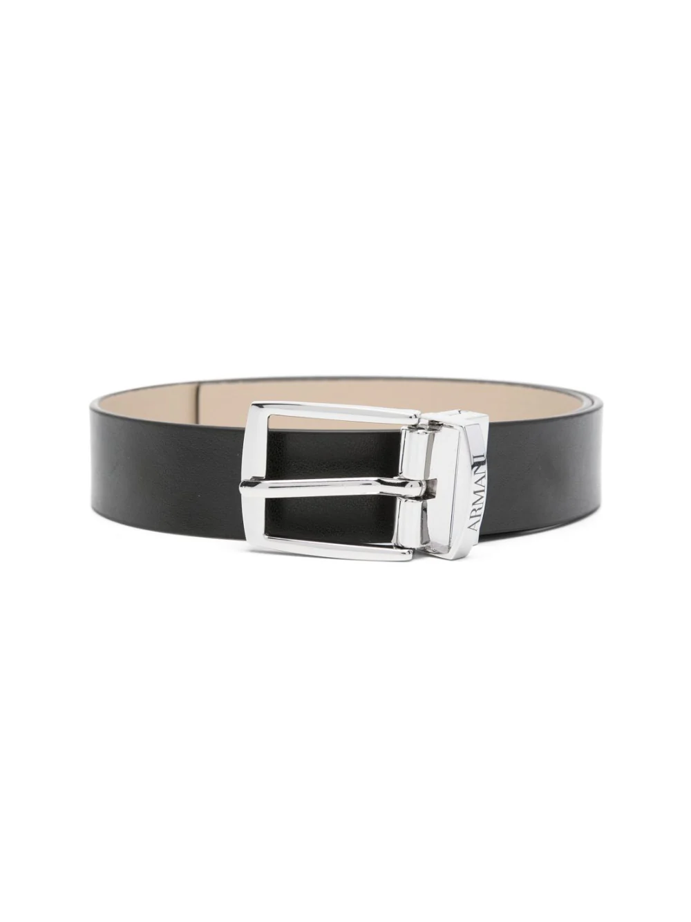 Cintura per bambino Emporio Armani Kids nera con logo inciso