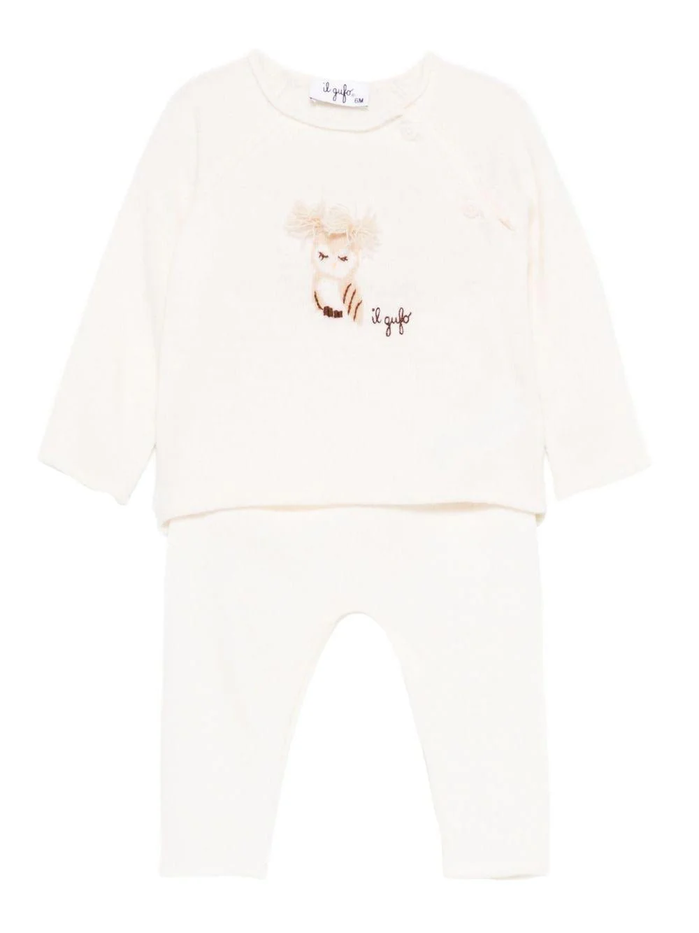Completo t-shirt e pantaloni per neonati Il Gufo bianco con motivo gufo - Image 6