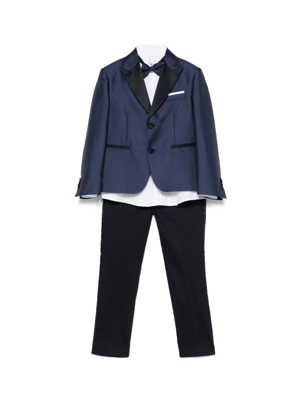 Completo tre pezzi comfort per bambino Colorichiari blu con effetto plissettato