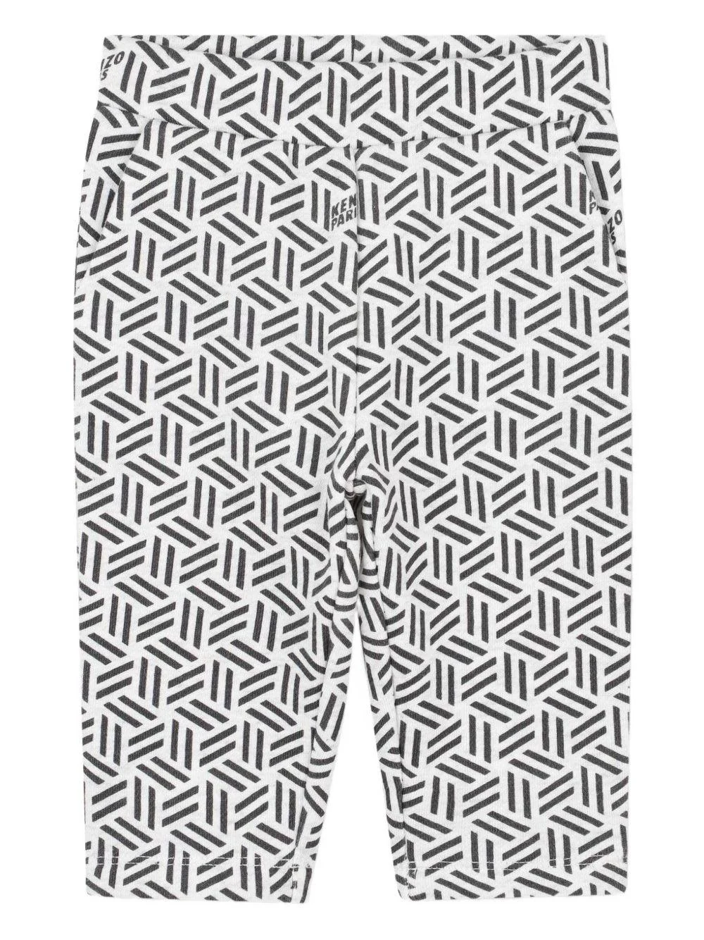 Completo tuta sportiva per neonato Kenzo Kids grigio con motivo con ricamo geometrico - Image 6