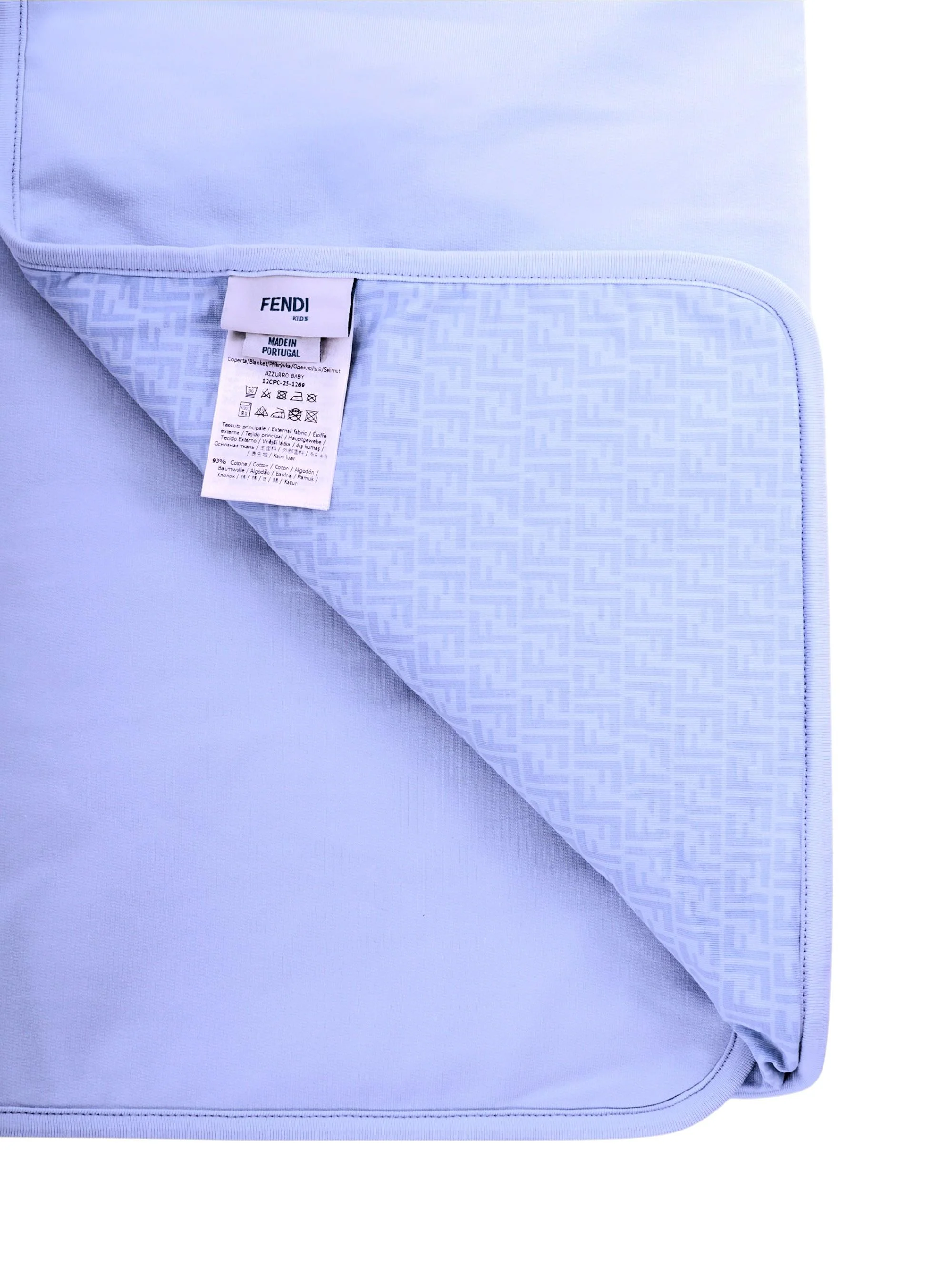 Coperta per neonato Fendi Kids azzurra con stampa Cavallino Fendi - Image 4