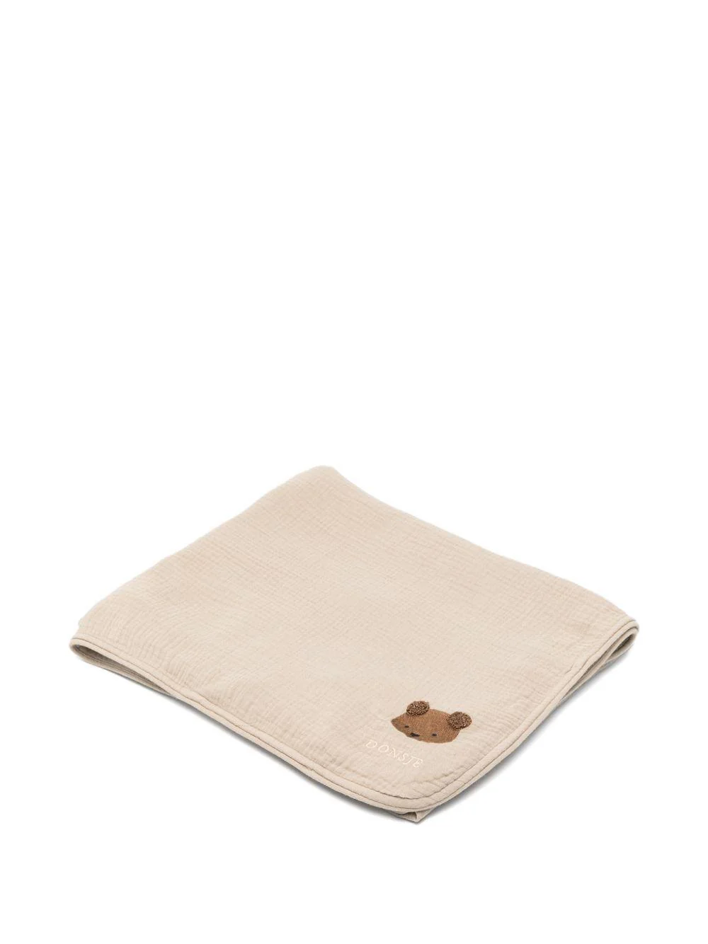 Coperta Plokie per neonati Donsje beige con ricamo orsetto