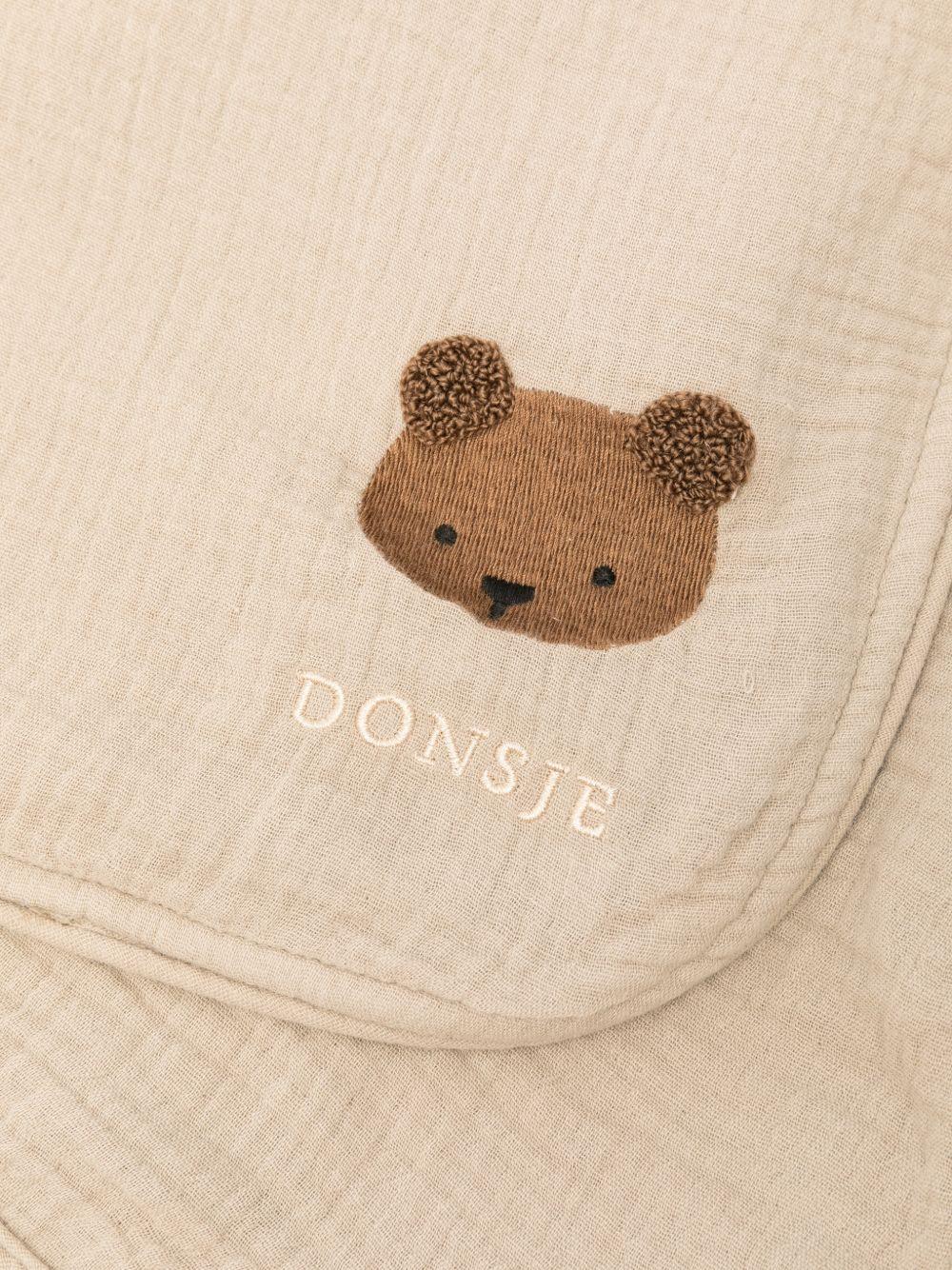Coperta Plokie per neonati Donsje beige con ricamo orsetto - Image 2