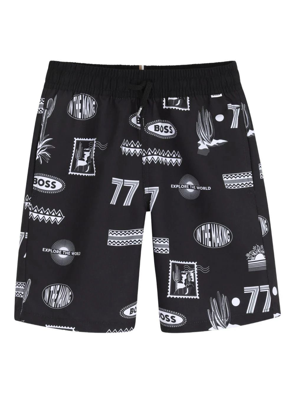 Costume per bambino Boss Kids nero con stampa grafica all-over