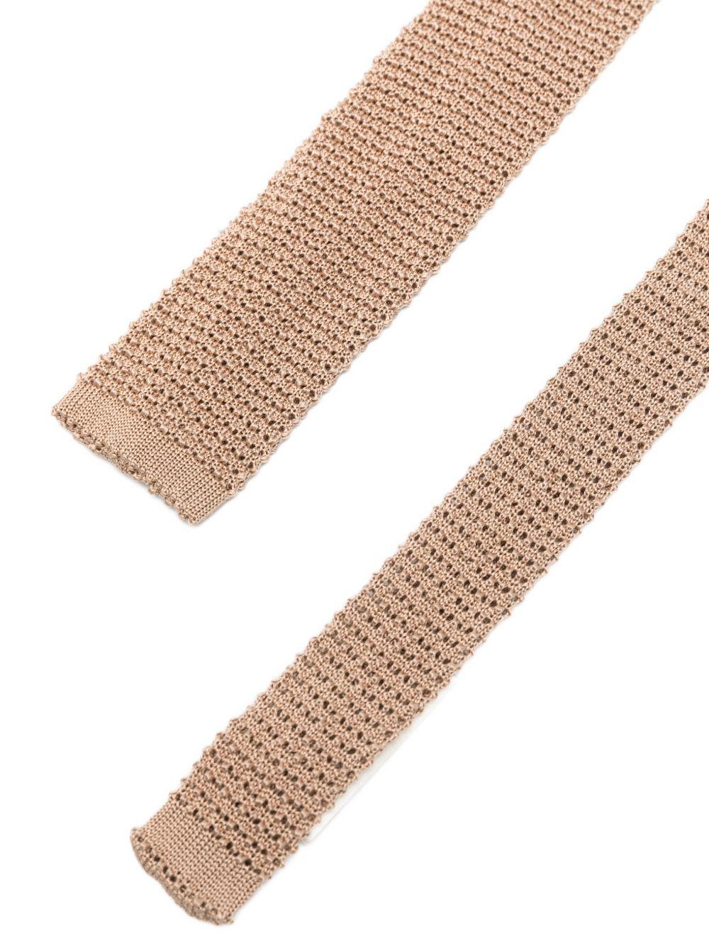 Cravatta per donna Alysi beige lavorata a maglia - Image 2