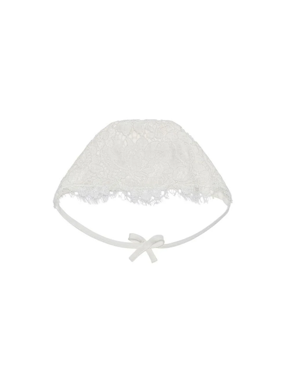 Cuffia per neonati Dolce & Gabbana Kids bianca con dettagli in pizzo