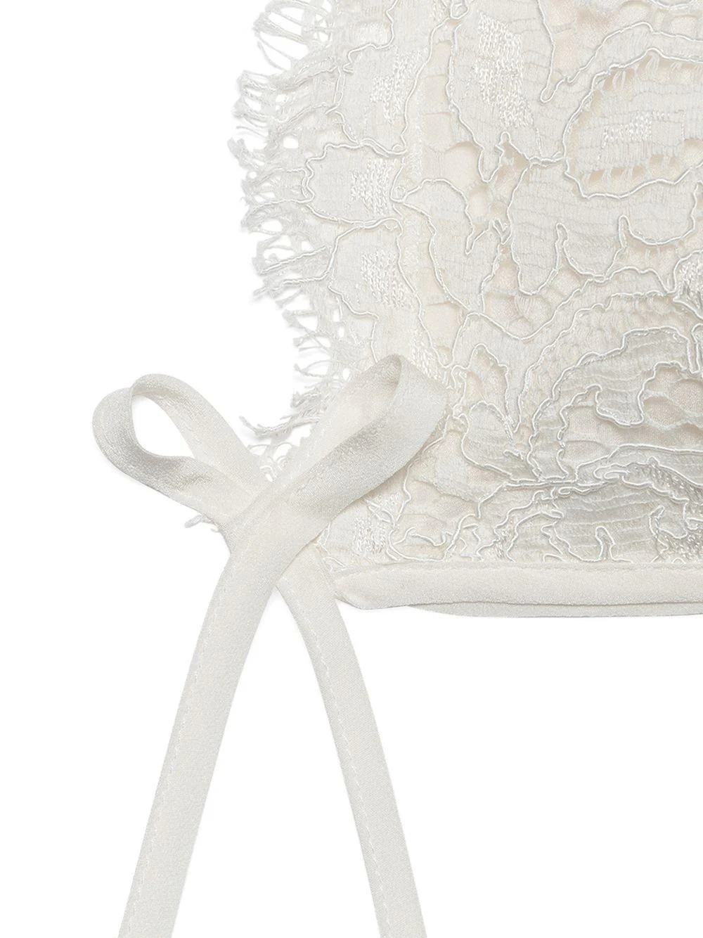 Cuffia per neonati Dolce & Gabbana Kids bianca con dettagli in pizzo - Image 3