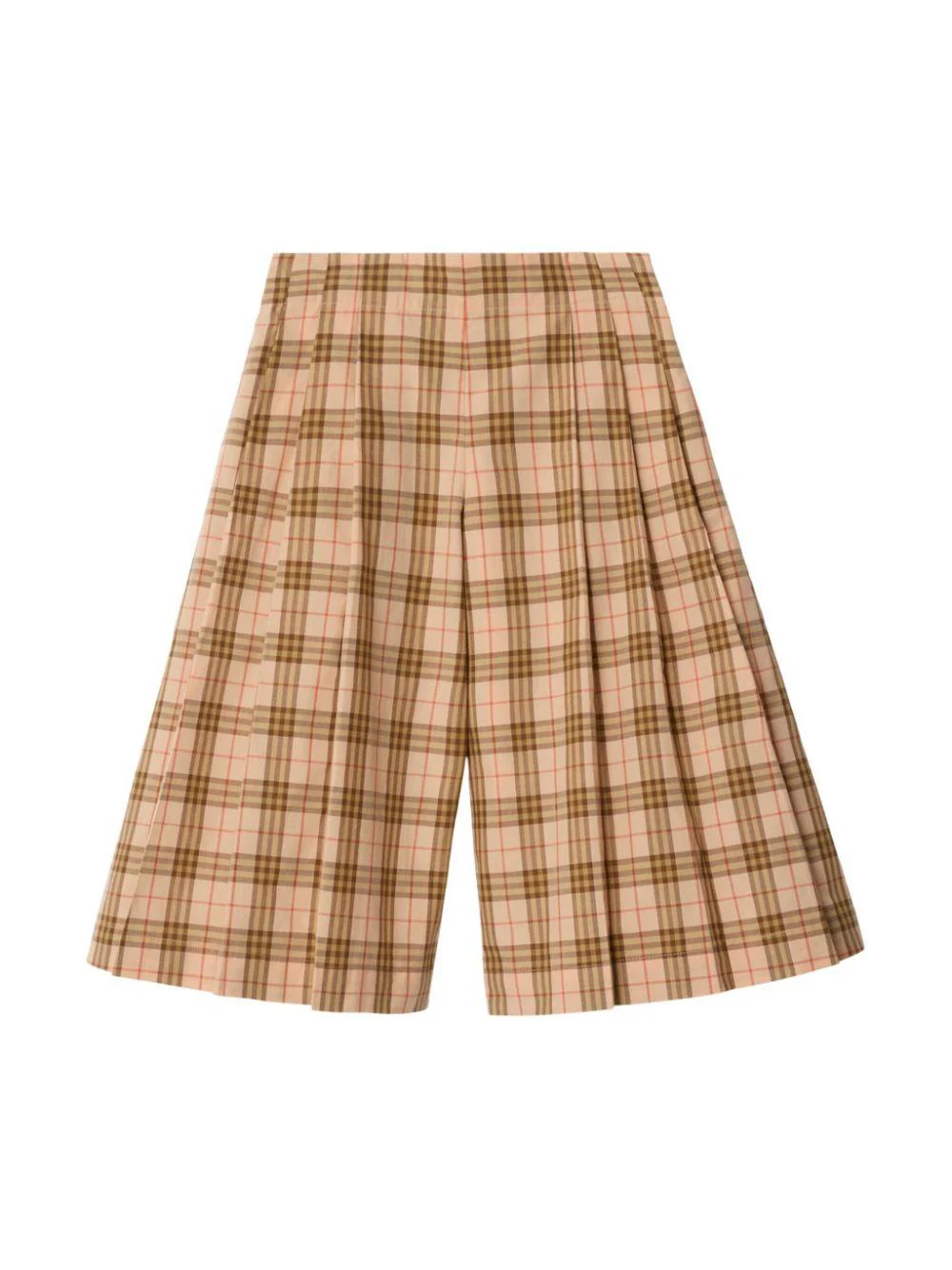 Culottes per bambina Burberry Kids beige con motivo a quadri