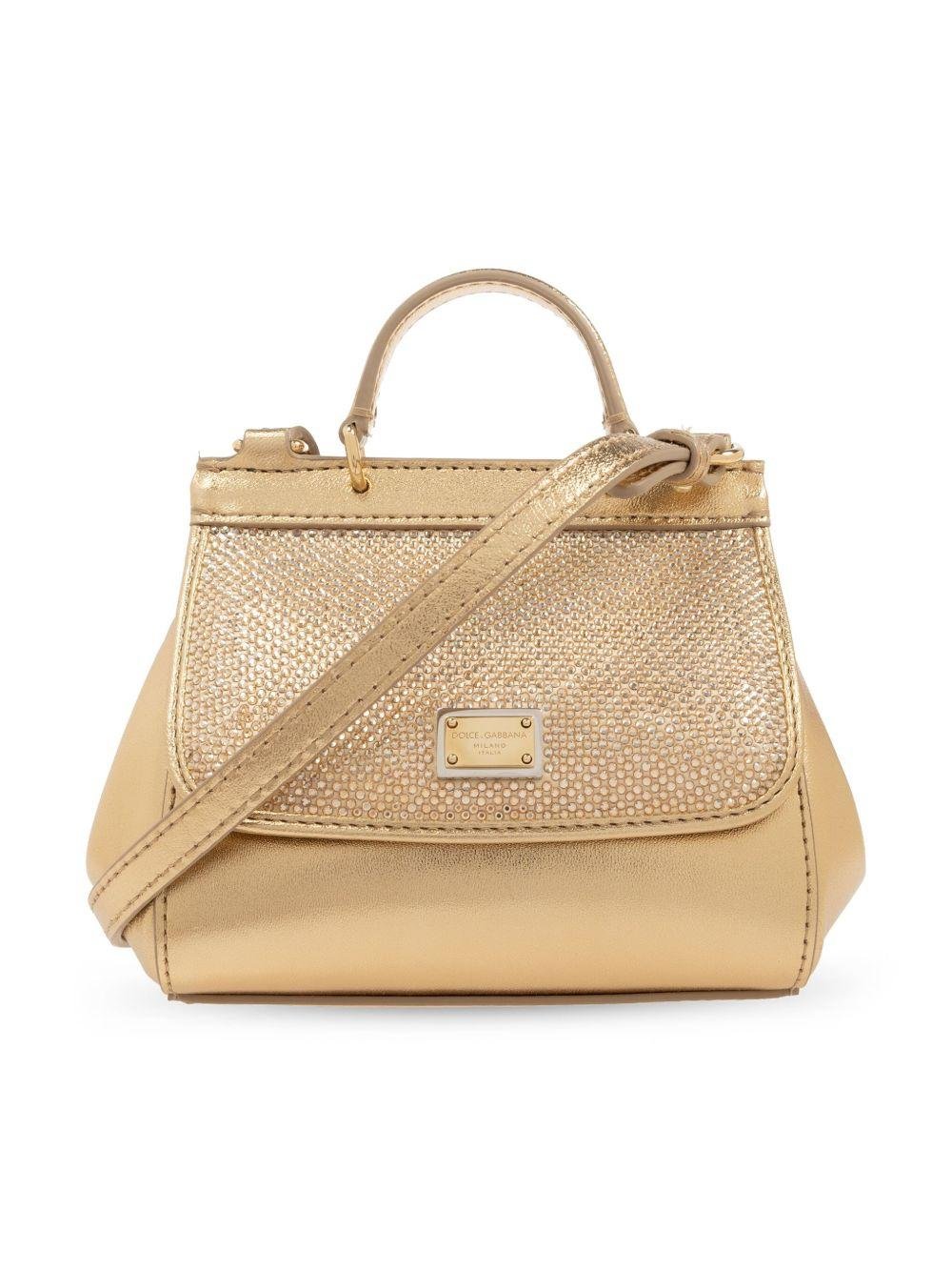 Borsa tote Sicily mini per bambina Dolce & Gabbana Kids color oro metallizzata