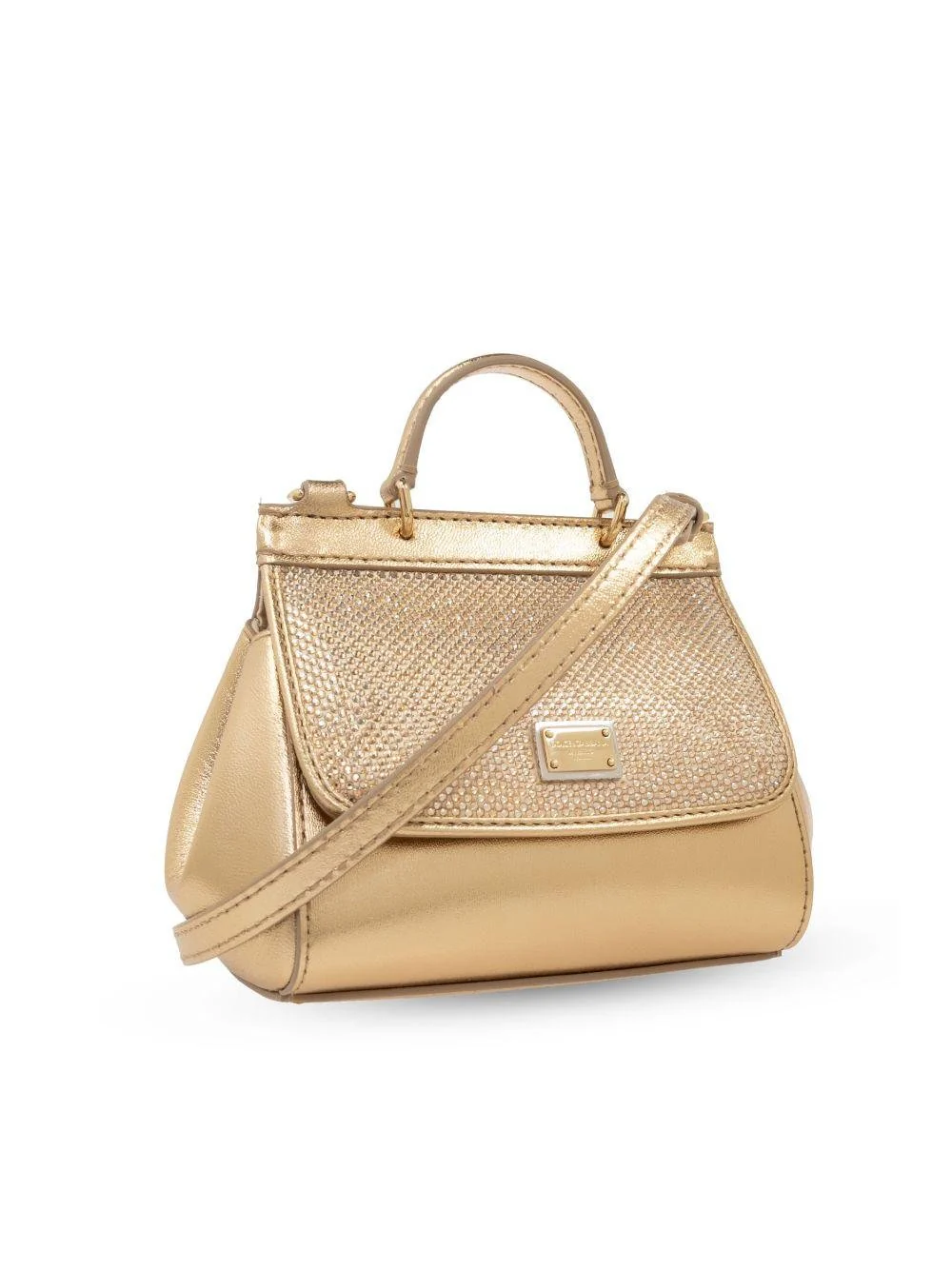 Borsa tote Sicily mini per bambina Dolce & Gabbana Kids color oro metallizzata - Image 3
