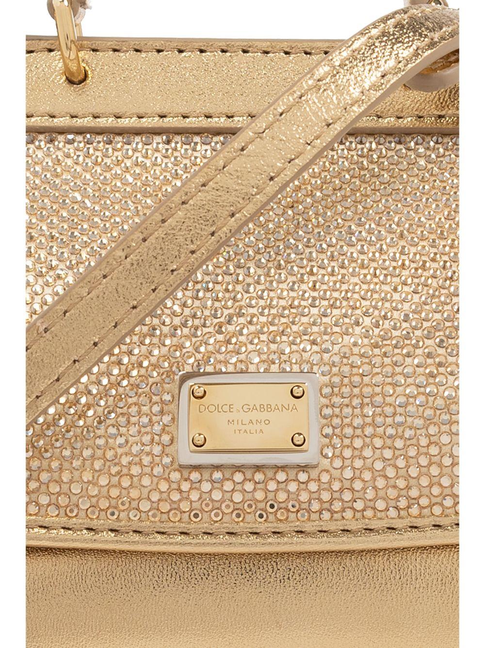 Borsa tote Sicily mini per bambina Dolce & Gabbana Kids color oro metallizzata - Image 4